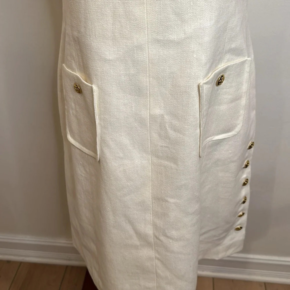 RALPH LAUREN LINEN/COTTON CLASSIC DRESS GOLD BUTTON DETAILS PATCH POCKETS 10 - Picture 2 of 8